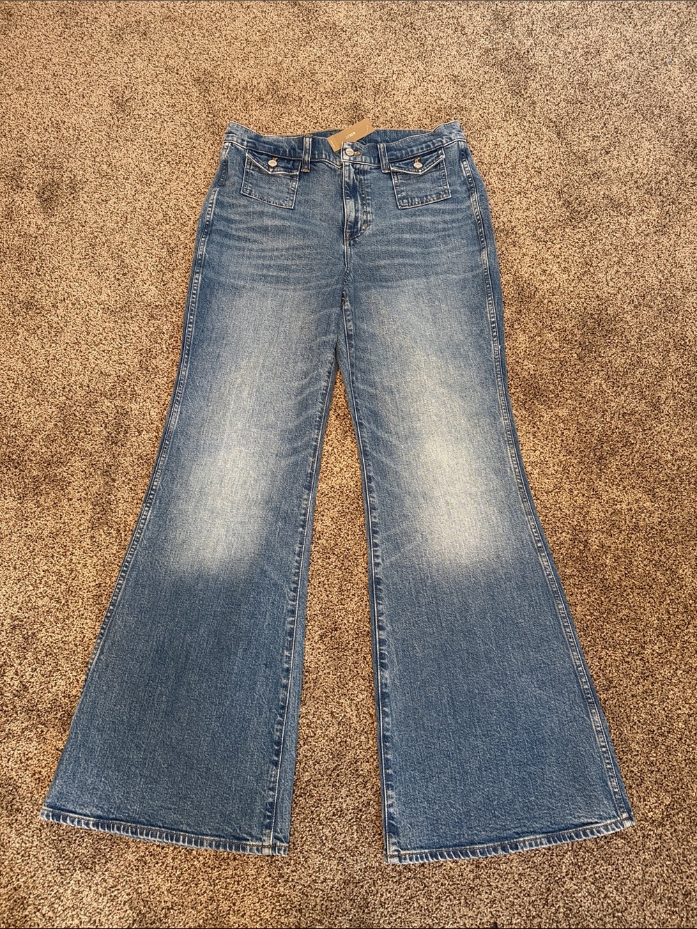 J. Crew Medium Blue High-Rise Wide-Leg Jeans
